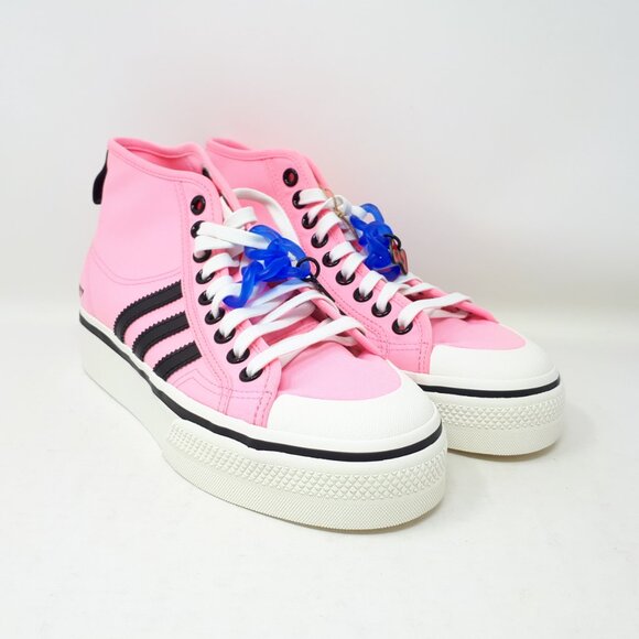 Adidas x Hello Kitty Nizza Platform Mid Pink Glow Casual Shoe Sneaker Womens NEW - Picture 4 of 12